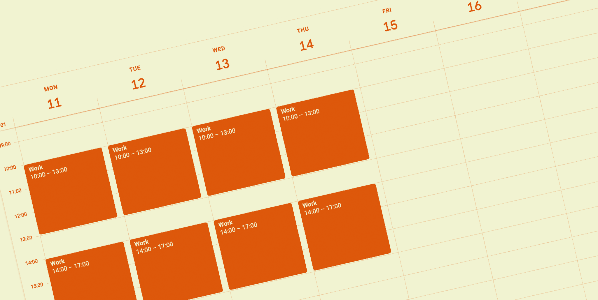 a graphic of a calendar showing our &lsquo;standard&rsquo; work week